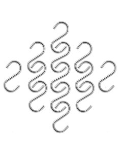 200 Ganchos S Mini WEHOO de Acero Inoxidable 26mm Plata