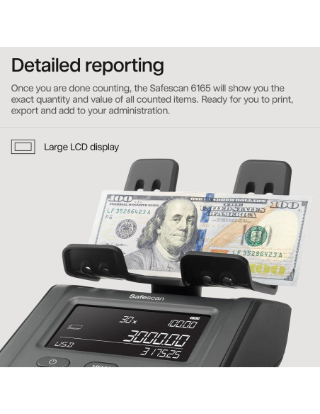 Balanza de Conteo de Dinero Safescan 6165 Multi-Moneda