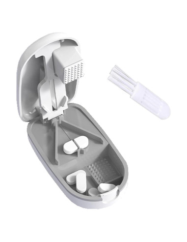 Cortador de Pastillas AZJCKEW Blanco 2 en 1 con Organizador