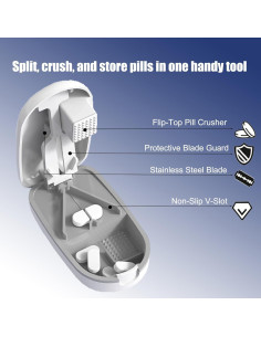 Cortador de Pastillas AZJCKEW Blanco 2 en 1 con Organizador 2