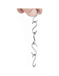 200 Ganchos S Mini WEHOO de Acero Inoxidable 26mm Plata 2