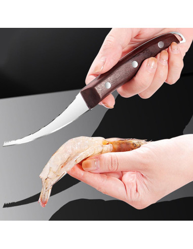 Garneck Pelador de Camarones Acero Inoxidable 2 Piezas 20.5cm