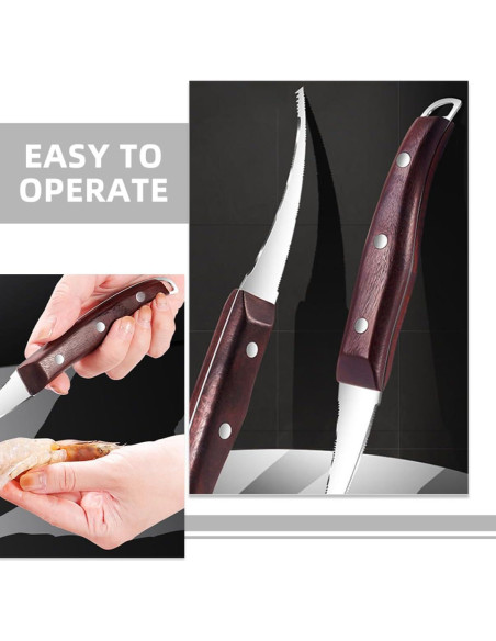 Garneck Pelador de Camarones Acero Inoxidable 2 Piezas 20.5cm