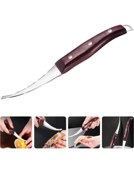 Garneck Pelador de Camarones Acero Inoxidable 2 Piezas 20.5cm