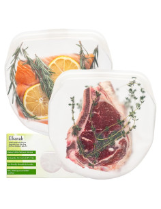 Bolsas Sous Vide Reutilizables Elkanah 1000 ml Silicona Platino