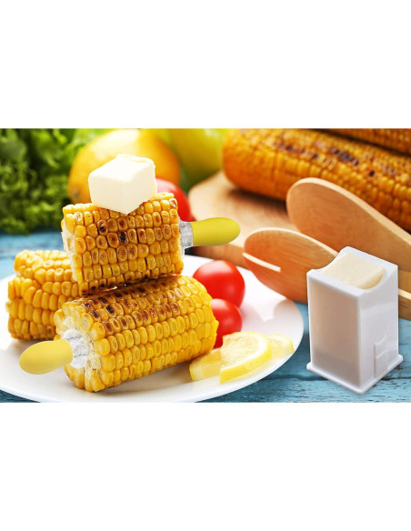 Soportes de Mazorcas de Maíz Recoil - Kit de 8 Piezas con Platos y Espátula