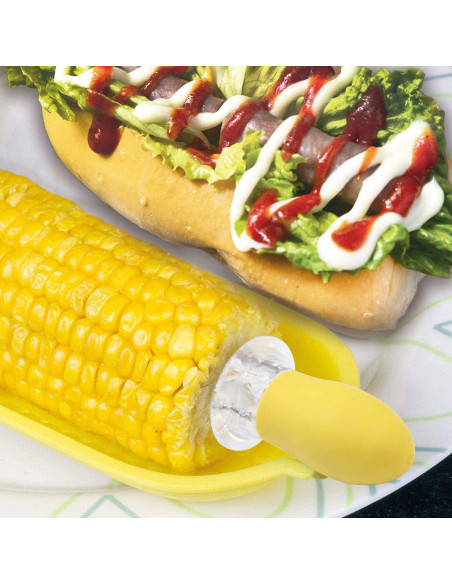 Soportes de Mazorcas de Maíz Recoil - Kit de 8 Piezas con Platos y Espátula