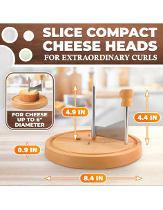 Rallador de Queso Girolle V TOWER de Acero Inoxidable y Madera 2