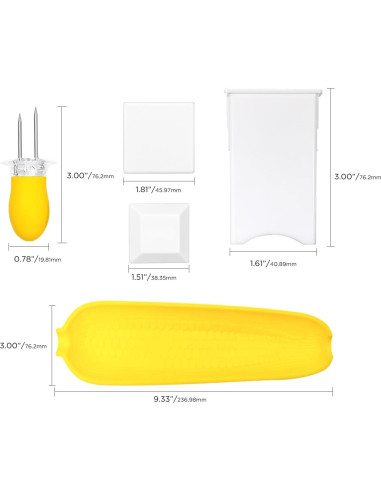 Soportes de Mazorcas de Maíz Recoil - Kit de 8 Piezas con Platos y Espátula
