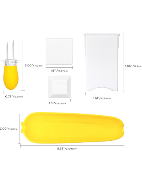 Soportes de Mazorcas de Maíz Recoil - Kit de 8 Piezas con Platos y Espátula