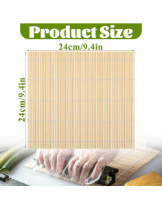 Conjunto de 30 Mats de Sushi LOLYSIC de Bambú 24x24 cm 2
