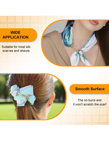 2 Hebillas de Anillo para Bufanda CooBigo Oro y Plata