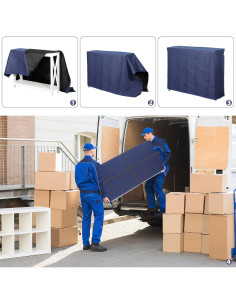 Manteles de Mudanza Nouva 12 Paquete 183 x 206 cm Azul y Negro 2