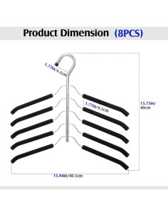 Perchas Antideslizantes Ripeng 8 Pcs Metal 5 en 1 Ahorra Espacio 2
