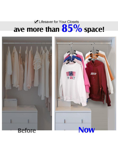 Perchas Antideslizantes Ripeng 8 Pcs Metal 5 en 1 Ahorra Espacio