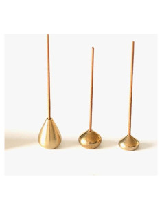 Soporte de Incienso Mini Tnyvm Dorado 3 Pcs Gota de Agua