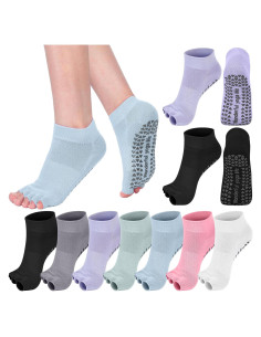 Calcetines de Yoga Antideslizantes Jeyiour 7 Pares Mujer