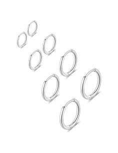 Pendientes de Aro Huggie Acero Inoxidable 316L 6-14mm Hipoalergénicos