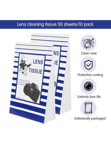 500 Toallitas Limpiadoras de Lentes Bremorou 15x10 cm