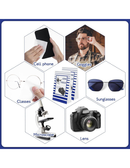 500 Toallitas Limpiadoras de Lentes Bremorou 15x10 cm