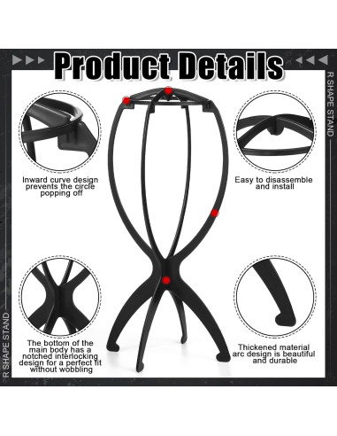 Juego de Soportes y Cepillos para Peluca ZH0441 - 2 Soportes y 5 Peines