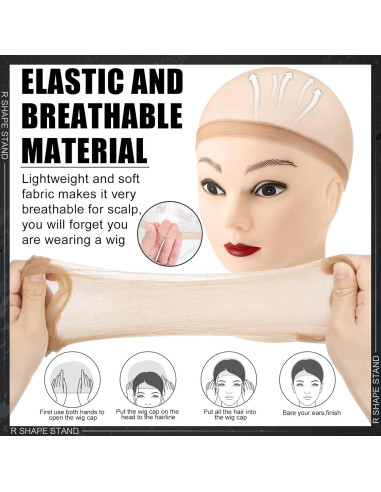 Juego de Soportes y Cepillos para Peluca ZH0441 - 2 Soportes y 5 Peines