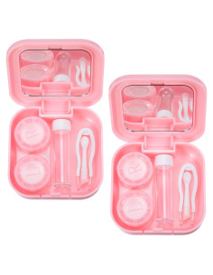 Kit de Estuche de Lentes de Contacto Classicseali Rosa 2PCS