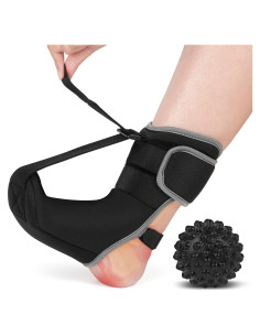 Calcetín de férula nocturna VOOLO para fascitis plantar - Pequeño Negro