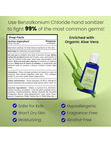 Gel Desinfectante de Manos Terra Pure 30 ml Sin Alcohol Aloe Vera