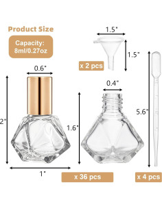 Paquete de 36 Botellas Vacías de Aceite Esencial ELFULLY 8ml 2