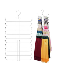 Organizador de Bufandas ZEDODIER Plata, Soporte Rotatable 20 Bufandas