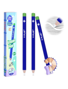 Borradores de Detalle YPLUS Azul - Paquete de 3 con Sacapuntas