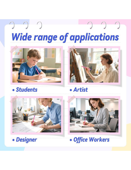 Borradores de Detalle YPLUS Azul - Paquete de 3 con Sacapuntas