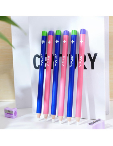 Borradores de Detalle YPLUS Azul - Paquete de 3 con Sacapuntas