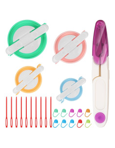 Set de Herramientas para Hacer Pompones Zhaoyao 4 Tamaños con Tijeras