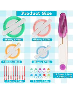 Set de Herramientas para Hacer Pompones Zhaoyao 4 Tamaños con Tijeras 2