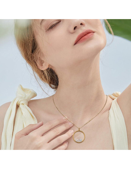 Beebeecraft 2 Encantos Locket Flotante Oro 18K 36x29mm