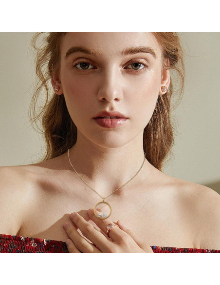 Beebeecraft 2 Encantos Locket Flotante Oro 18K 36x29mm