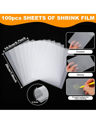 Kit de Hojas de Plástico Encogible Pafeooui 200PCS DIY