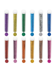 Set de Brillo Ultra Fino MAQIHAN - 36 PCS 12 Colores para Manualidades