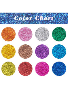 Set de Brillo Ultra Fino MAQIHAN - 36 PCS 12 Colores para Manualidades 2