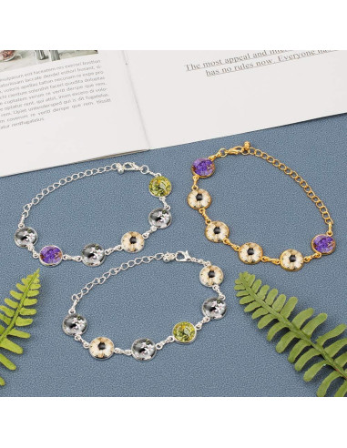 PH PandaHall 10pcs Pulsera Ajustable Plata y Dorado 12mm