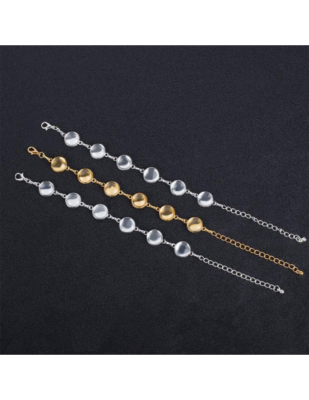 PH PandaHall 10pcs Pulsera Ajustable Plata y Dorado 12mm PH PandaHall 10pcs Pulsera Ajustable Plata y Dorado 12mm