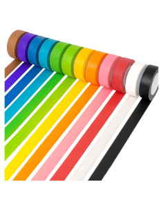 Cinta de Enmascarar de Colores Cayxenful 12 Piezas 2.3cm x 12m