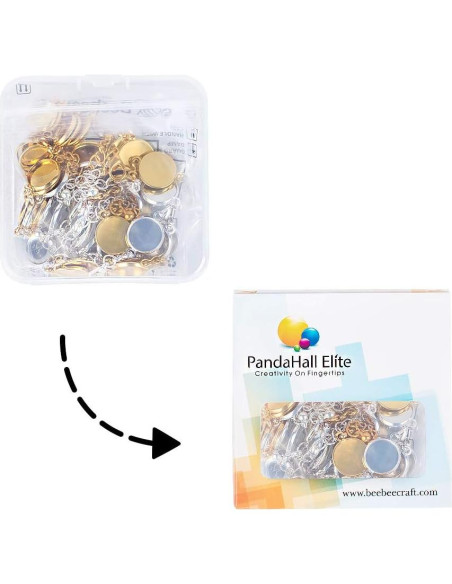 PH PandaHall 10pcs Pulsera Ajustable Plata y Dorado 12mm PH PandaHall 10pcs Pulsera Ajustable Plata y Dorado 12mm