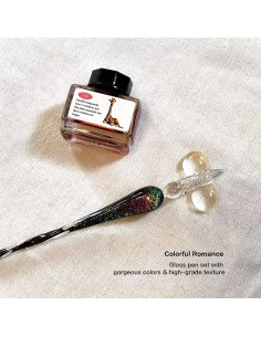 Juego de Pluma de Vidrio ESSHOP con 4 Tintas de 15ml - Caligrafía 2