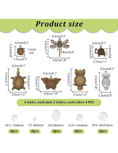 48 Piezas de Colgantes Bezel PH PandaHall para Joyería DIY