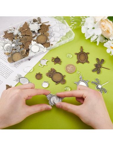 48 Piezas de Colgantes Bezel PH PandaHall para Joyería DIY