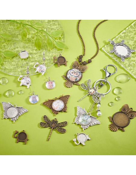 48 Piezas de Colgantes Bezel PH PandaHall para Joyería DIY 48 Piezas de Colgantes Bezel PH PandaHall para Joyería DIY