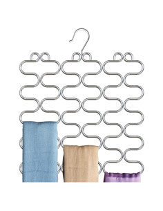 Perchero de Bufandas DecoBros Cromo 23 Bucles Ahorra Espacio